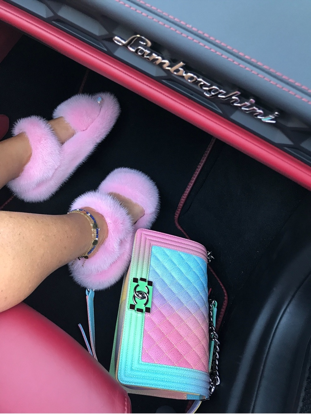 🌸Vizali Pink Fur Sandals 37/7US Handmade Luxury Resort Barbie Aesthetic